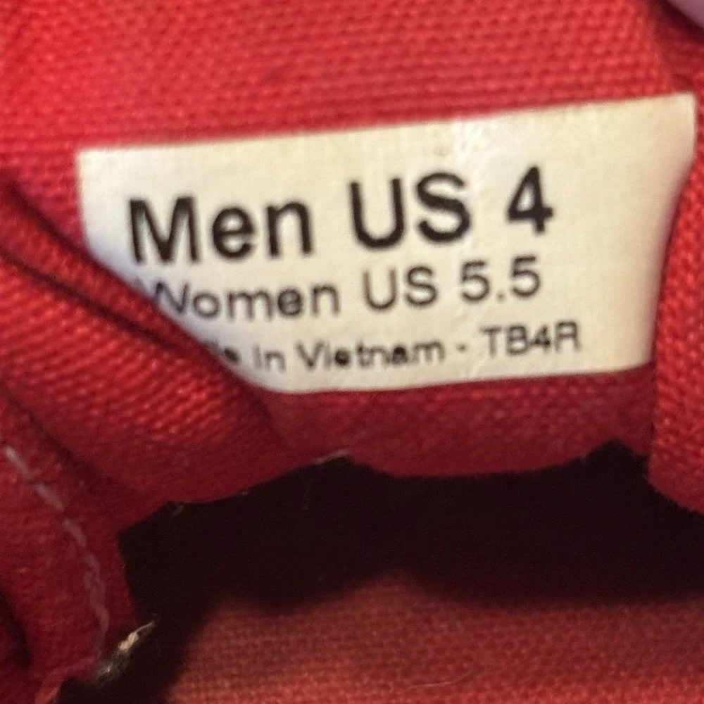 Vans Authentic Classic Red Skate Shoes Men Sz 4 Women Sz 5.5 Skater
